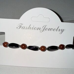 #216. Fashion Jewelry Black and Brown Beaded Bracelet